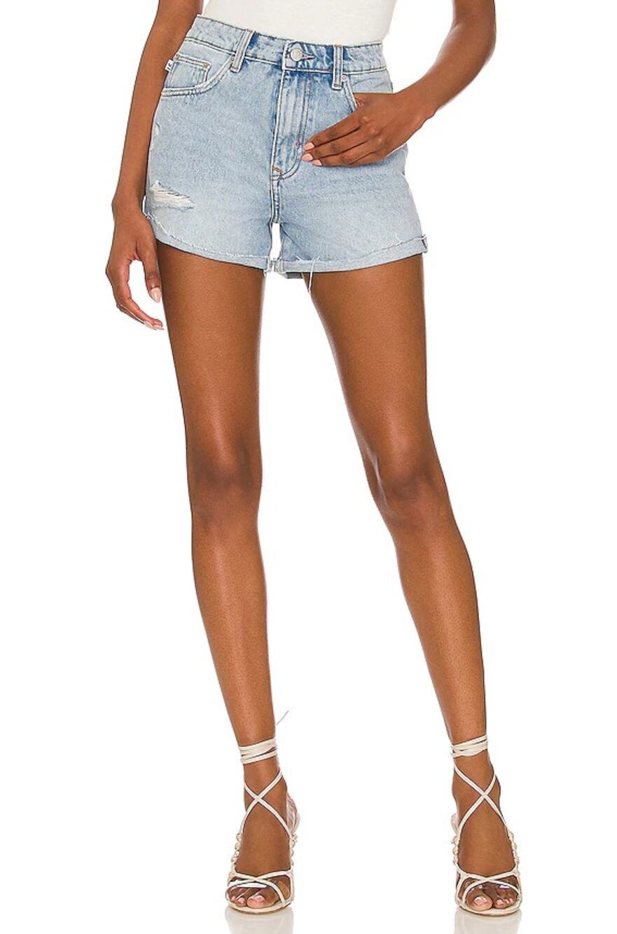 LOVERS & FRIENDS Jamie Cuffed Short 32 US 14 Camellia Blue Distressed NWOT